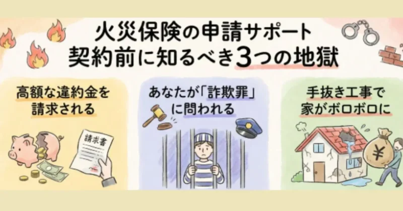 火災保険の申請サポートのトラブルでおちいる3つの地獄