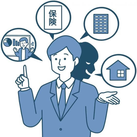 リフォーム詐欺の営業マンのイメージイラスト