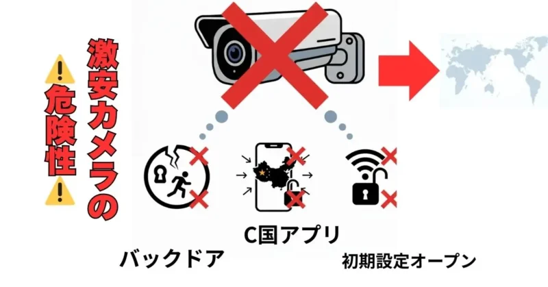 激安カメラの危険性をイラスト図解にしました。